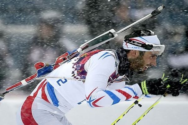 Sotchi (Russie) - Martin Fourcade médaille d'argent en mass-start - 18 février 2014.