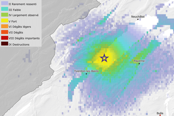 Selon le Service sismologique suisse (SED) de l’Ecole polytetchnique fédérale de Zürich, ce séisme a pu être ressenti sur une zone étendue.