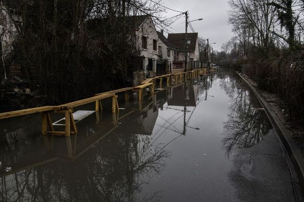 Des inondations à Villeneuve-Saint-Georges en février 2018.