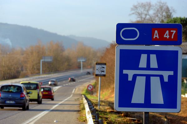 Portion de l'autoroute A47 entre Givors (département du Rhône) et Saint-Etienne (département de la Loire). Photo d'illustration.