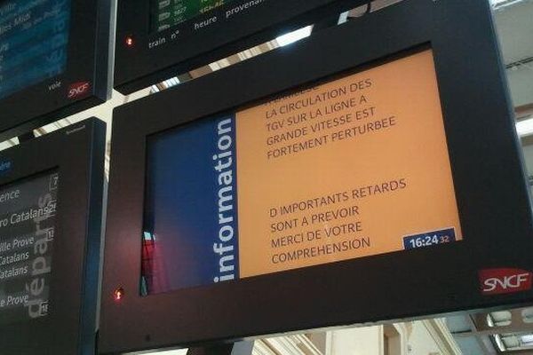 Jusqu'à 3 heures de retard sur tous les TGV Sud-Est