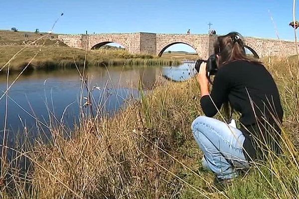 Une photographe sur l'Aubrac en Lozère - septembre 2017.