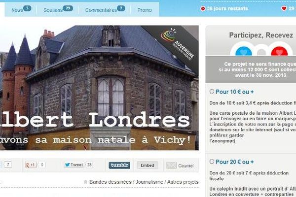 Pour sauver la maison d'Albert Londres, l'association "Regarder et agir à Vichy" fait appel au crowdfunding, ou financement participatif sur internet.