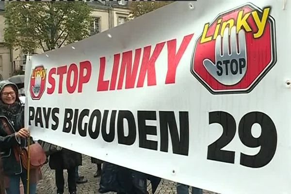 150 personnes environ ont manifesté contre Linky à Quimper