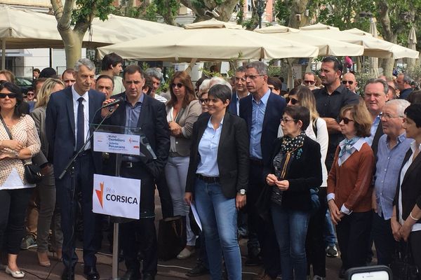 Présentation officielle de la candidature Castellani-Ponzevera pour Per a Corsica, dans la première circonscription de Haute-Corse. 