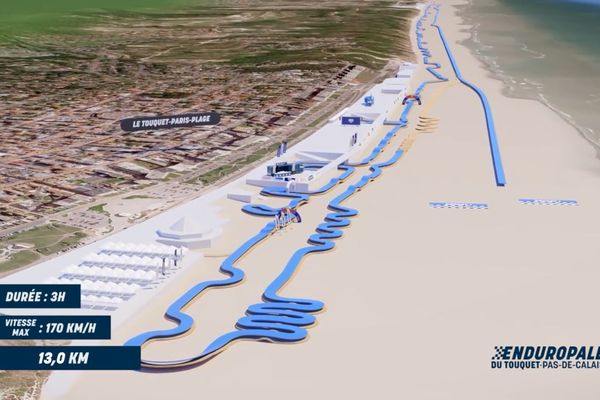 Le circuit de l'édition 2023 en vue aérienne entre Le Touquet et Stella-Plage.