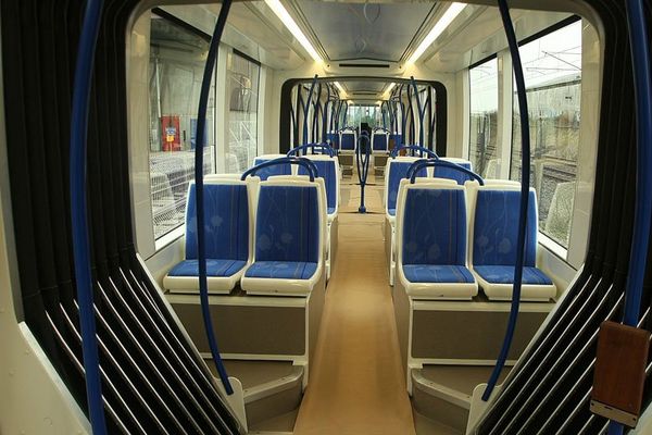 L'intérieur du tramway Citadis d'Alstom, le futur tramway caennais