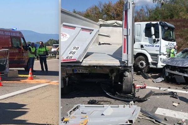 A gauche, l'accident survenu le 11 septembre 2018. A droite, celui du 5 septembre. Au total, trois personnes sont décédées lors de ces collisions.