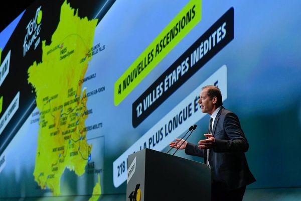 Christian Prudhomme, le directeur du Tour de France, lors de la présentation du parcours 2020, le 15 octobre 2019 à Paris.