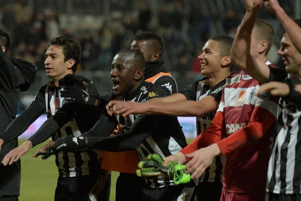 La joie des angevins lors de leur victoire contre le Stade Lavallois