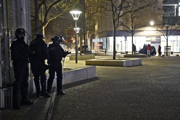 Intervention de police quartier de la Duchère à Lyon (Rhône) le 6 mars 2021