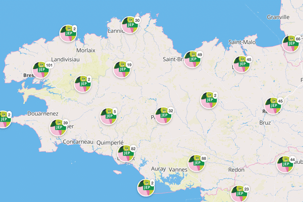 Extrait de la carte interactive du Ministère de la Culture à retrouver plus bas dans l'article