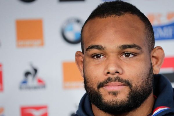 Jefferson Poirot en conférence de presse à Marcoussis le 30 janvier 209 avant un match du tournoi des Six nations.
