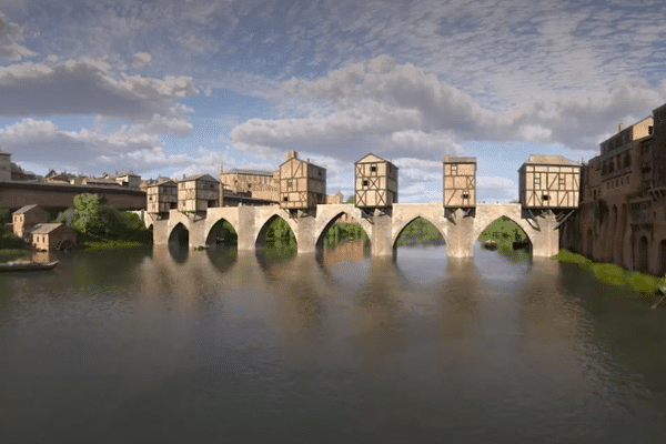 Le Pont Vieux d'Albi en 1629