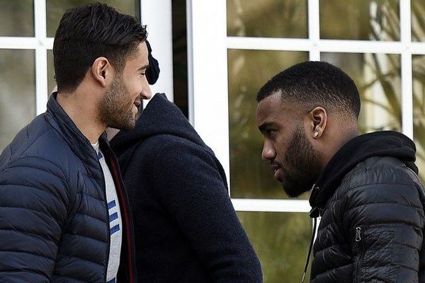 Nabil Fekir et Alexandre Lacazette à Clairefontaine