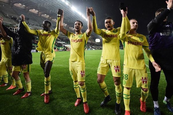 Le FC Nantes célèbre sa victoire face au MHSC le 21 décembre 2016