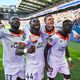 La joie de Mohamed Bamba et ses coéquipiers lorientais après le but du 2-1 contre Caen, ce samedi 5 octobre 2024.