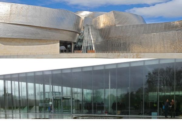 Inauguré en 1997, le musée Guggenheim de Bilbao (en haut) a été conçu par l'architecte américain Frank O. Gehry. Situé au bord de la ria de Bilbao, il a transformé, en dix ans, l'image de cette ville du pays basque, frappée par la crise industrielle. 