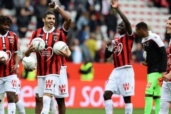 L'ogc Nice lors de la victoire contre Lyon en Mars 2019