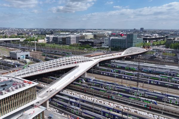 Le Franchissement urbain Pleylel passe au dessus de 48 voies ferroviaires et relie deux quartiers au nord de Paris.