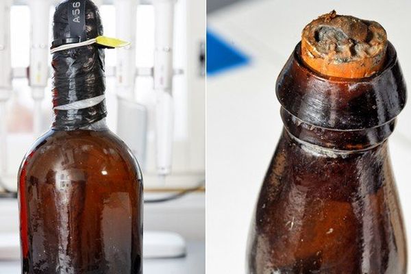 Ces bouteilles de bière ont été retrouvées dans une épave qui a fait naufrage en 1843.