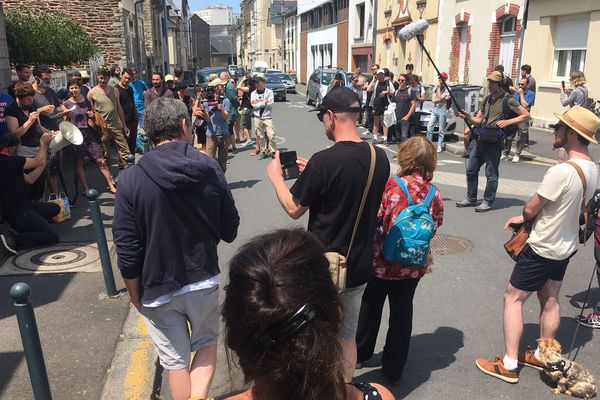 Manifestation de soutien à Yann Gaudin, conseiller Pôle emploi menacé de licenciement