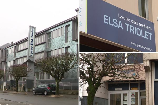 La façade du lycée professionnel Elisa-Triolet, à Lucé.