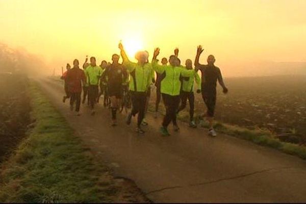 Un petit "footing" entre copains pour fêter 2016.