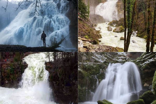 Les cascades de Franche-Comté sont pleines de vie en hiver. 