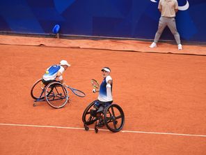 Paris - Jeux paralympiques -Le 6 septembre 2024 - Match pour la médaille de bronze de tennis fauteuil.