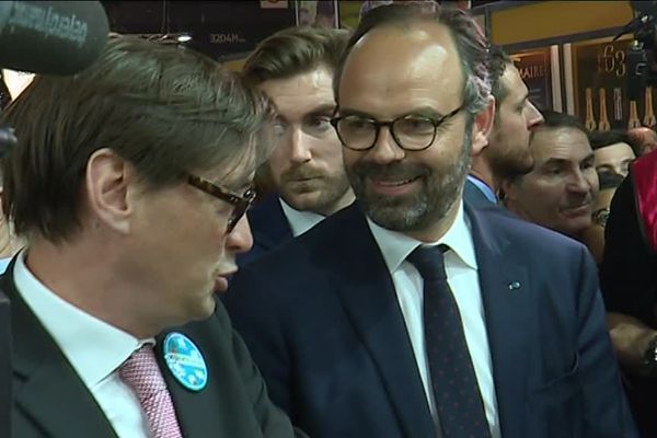 Sébastien Windsor et le Premier ministre Edouard Philippe au Salon International de l'Agriculture 2019