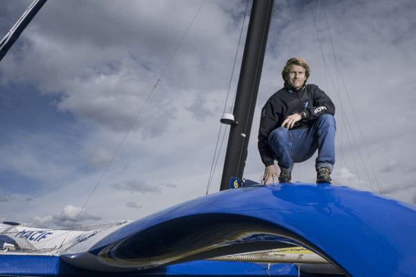 François Gabart sur Macif, avant le départ de The Transat