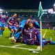 La joie des joueurs du SM Caen après le but décisif d'Alexandre Mendy face à Amiens (2-1), lors de la 6e journée de Ligue 2, le 24 septembre 2024.