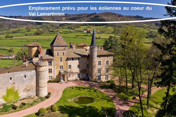 Les éoliennes seront bien visibles depuis le château de Saint-Point (Saône-et-Loire), qui est classé monument historique