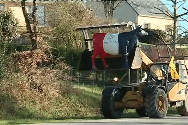 Malestroit (56) : manif des producteurs laitiers