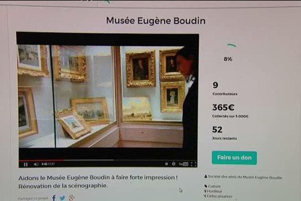 La page consacrée au musée Eugène Boudin sur le site de crowd-funding. 