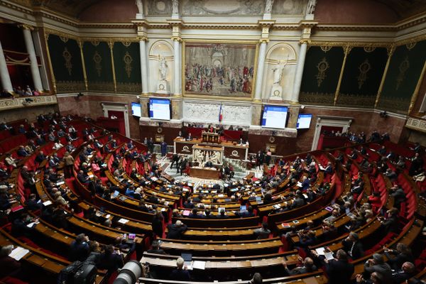 L'Assemblée Nationale à l'ouverture des débats autour de l'examen des motions de censure contre le gouvernement Barnier.