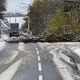 A La Ferrière, un arbre tombé sur la chaussée a rompu la ligne électrique durant la tempête Caetano.