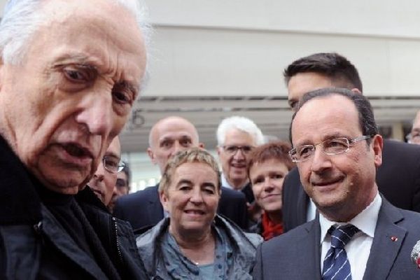 François Hollande et Pierre Soulages en mai dernier à Rodez