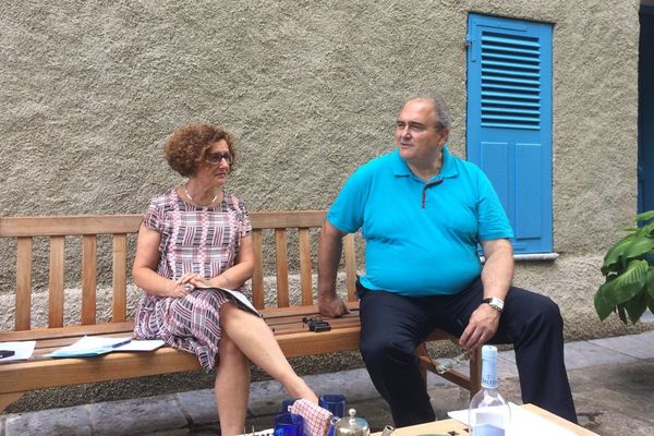 Paul Giacobbi, avec Maria Guidicelli, a présenté sa candidature aux élections territoriales, le 31 juillet, à Venaco