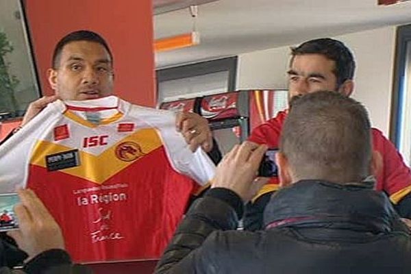 Perpignan - Jeff Lima a pu s'entraîner pour la première fois au stade Gilbert Brutus ce jeudi matin - 28 novembre 2013.