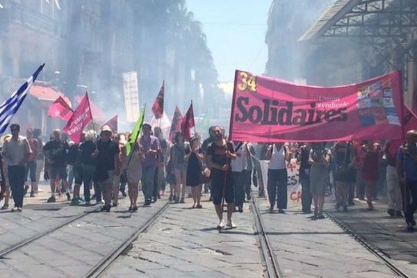 Près de 2.000 manifestants à Montpellier contre le projet de loi Travail - 28 juin 2016