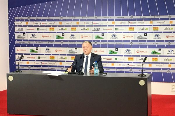 Jean-Michel Aulas au siège du club ce matin