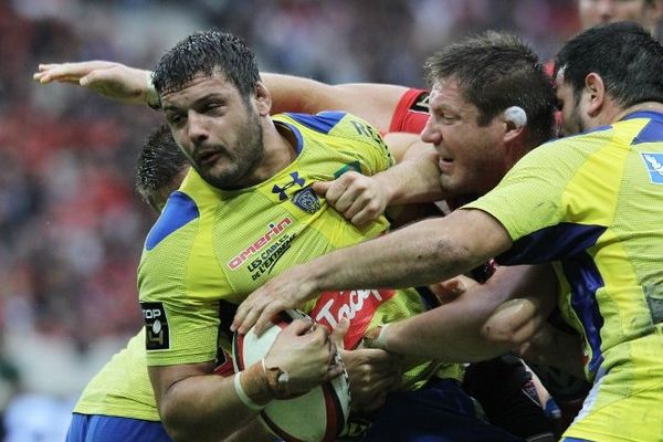 Damien Chouly a inscrit le seul essai de l'ASM dans la rencontre qui opposait l'équipe clermontoise au RC Toulon à Nice, le 5 octobre 2013.