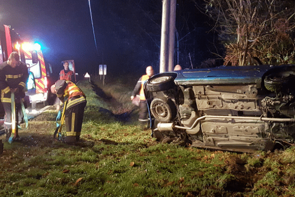 Accident dû au verglas à la sortie de Guéret