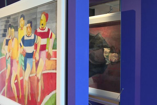 Le musée d'art moderne de Troyes a imaginé un système de miroir pour permettre aux visiteurs de découvrir le portrait qui se cachait au verso d'un tableau de Robert Delaunay.