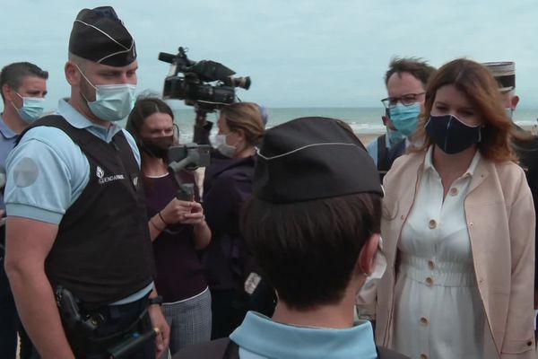 Marlène Schiappa en visite à Villers-sur-Mer et Deauville le vendredi 24 juillet 2020