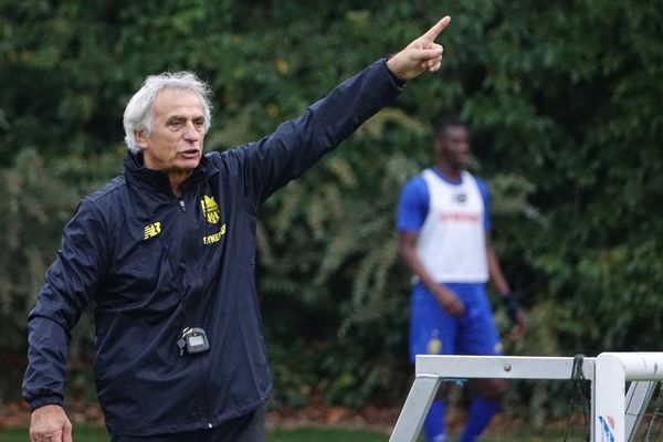 Vahid Halilhodzic a dirigé son premier entraînement avec les joueurs du FC Nantes le 2 octobre 2018.