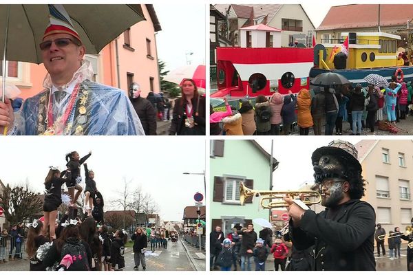 Une semaine après l'annulation des grandes cavalcades de Strasbourg et Mulhouse en raison de vents violents, celle du Bouc bleu s'est bien élancée, comme prévu dimanche 17 mars.