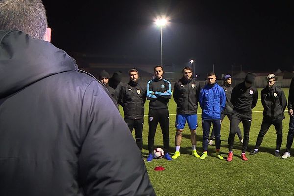 Dernier entraînement à Fabrègues avant la rencontre contre le Paris FC